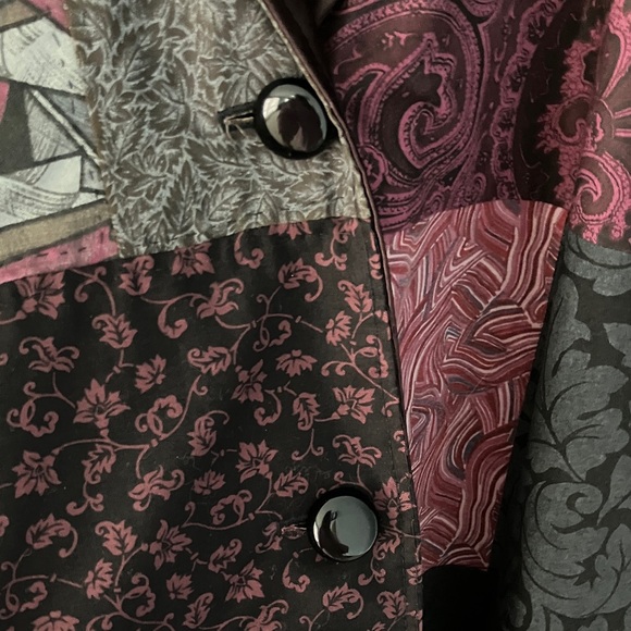 Boutique Style Patchwork Jacket Button Closure Shawl Collar Lined - Unbranded - Picture 7 of 17